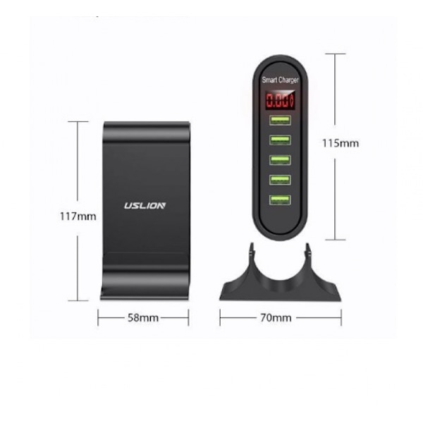 USB 5V4A Smart Desktop LED Digital Display Snabbladdare, Eur