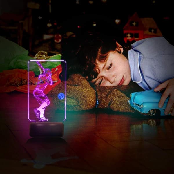 Baseballlampe 3D Visuell Baseball LED Nattlampe Touc
