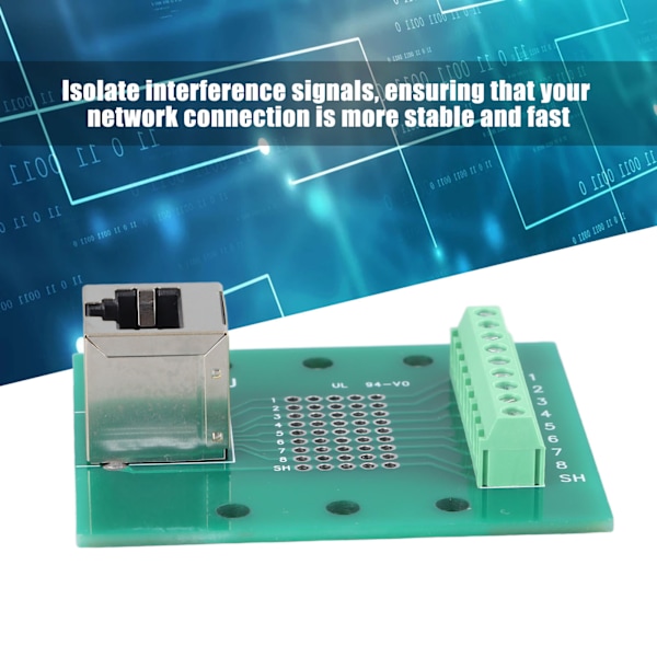 RJ45 Ethernet-kontaktbrytningspanel 8P8C Nätverksport Skruvplintkort med Fäste för Datorer Routrar Switcher
