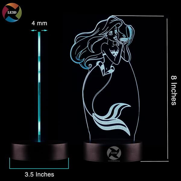 3D Optisk Illusjon Nattlys - 7 LED Fargeskiftende Lampe