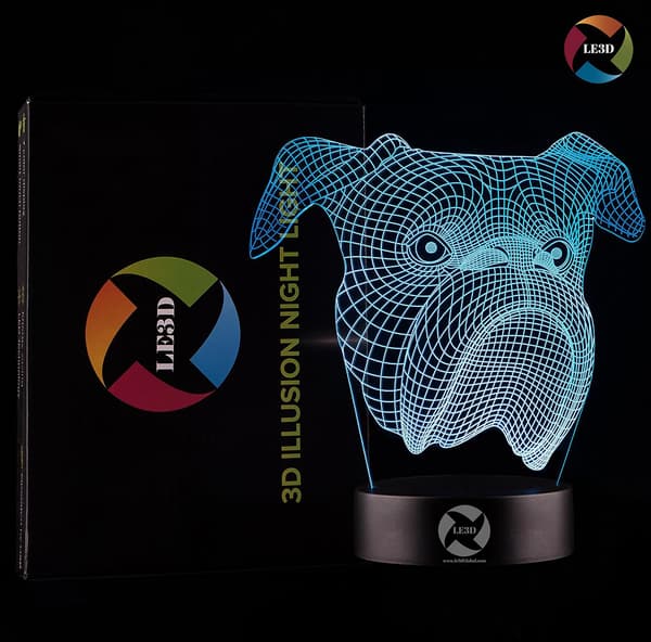 3D Optisk Illusions Natlampe - 7 LED Farveskiftende Lampe