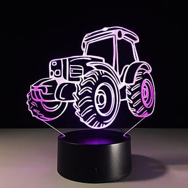 3D Natlampe 3D LED USB 7 Farveskift LED Bordlampe Jul