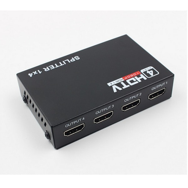 HDMI høyoppløselig splitter 1 inn 4 ut en punkt fire deler støtter 1080P 3D byttedeler