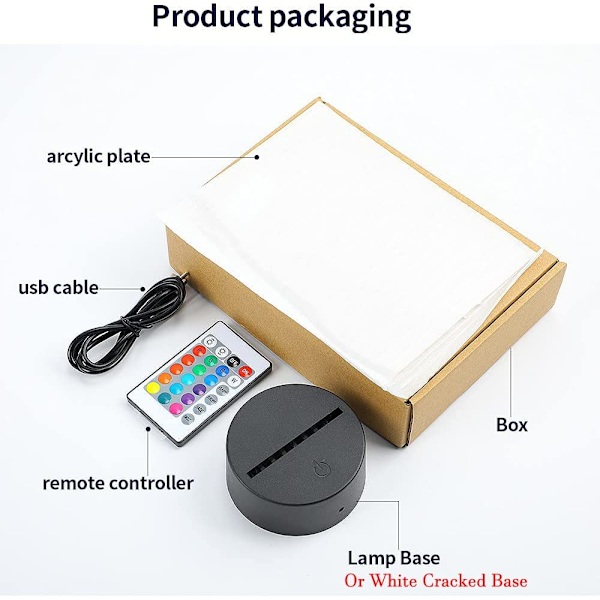 Coola saker för sovrum Unicorn 3D visuell lampa Touch LED Ta