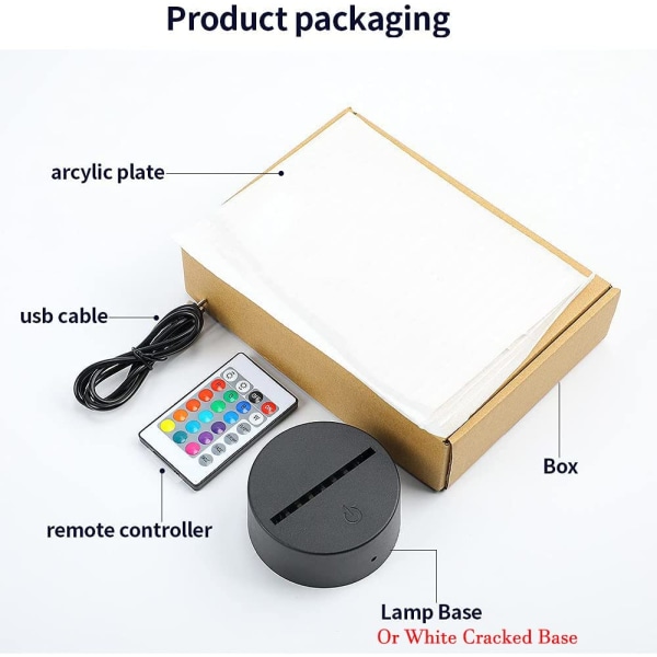 Dyr Legetøj Løve til Børn 3-5 3D Illusion Natlys Smart Touch Lampe, Kreativ RGB Led, Julegave Fødselsdagsgaver