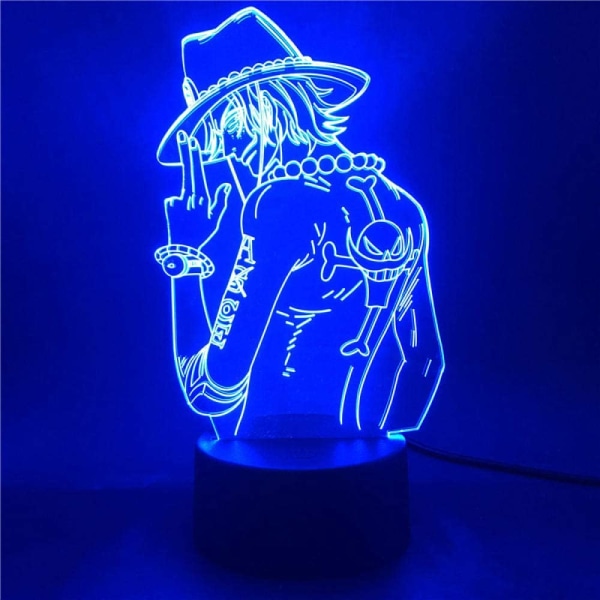 3D nattlampa för barn Illusion Lamp Toy Anime One Piece Po