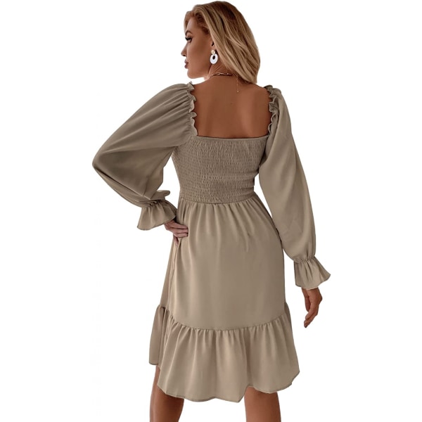 Neck Flowy A-linjeklänningar (Khaki One Size Fits All)