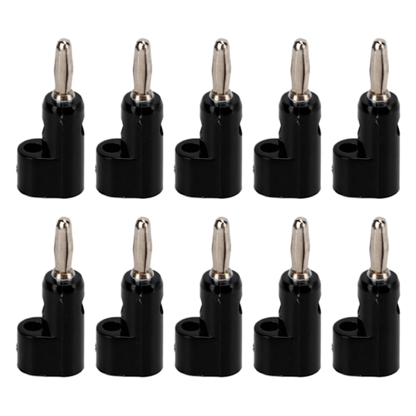 10 st/set 4mm Lödfria Bananpluggar Stapelbara Öppna Skruvar 30V AC‑60V DC Max 24A för Elektronik Industriutrustning Black