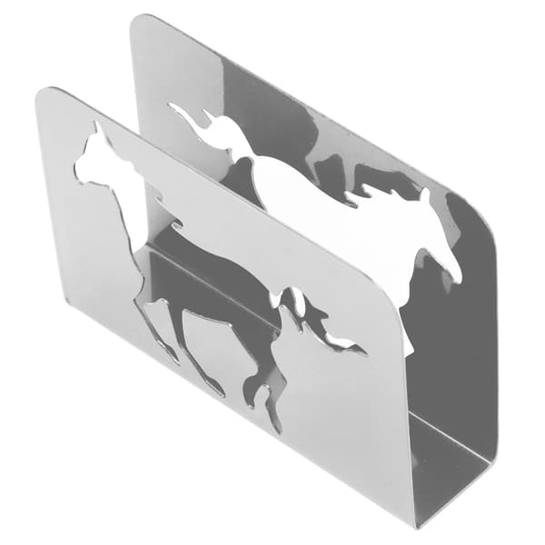 Hest Serviettholder Jernkunst Vertikal Serviettholder Elegant Buet Multifunksjonell Metall Serviettholder Borddekorasjoner Sølv