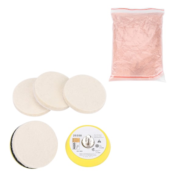 Glass Polishing Kit Scratch Removal Set Ceric Dioxide Abrasive Discs Polish Pad Felt