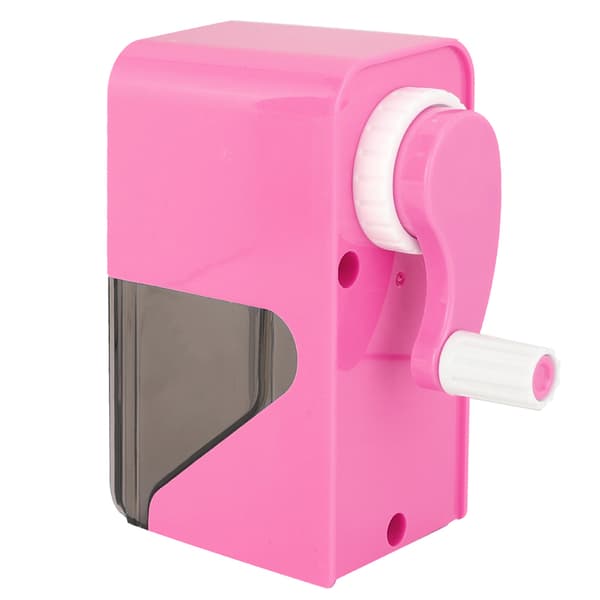 Håndsving blyantspidser manuel automatisk ind og ud kunst skitse studerende spidser (Pink)