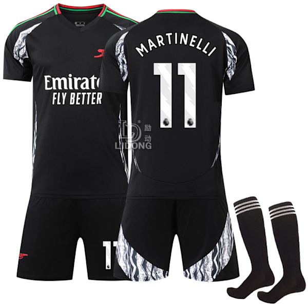 Fotballdrakt for gutter jenter 24-25 Herredrakt Ungdom Arsenal NO.11 Drak Fotballdress MARTINELLI Fotballdrakt Shorts Sett Fans G XS