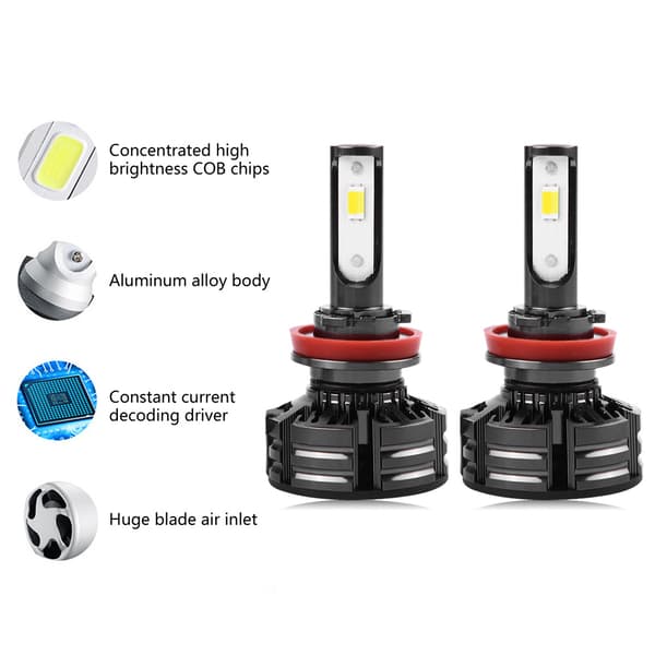 1 Par Super Lyse Bil LED-Hodelyskit Hodelyspærer 28W H11