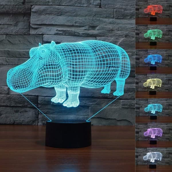 3D Modell Visuell Optisk Illusjon 7 Fargeendring Berøringsbryter