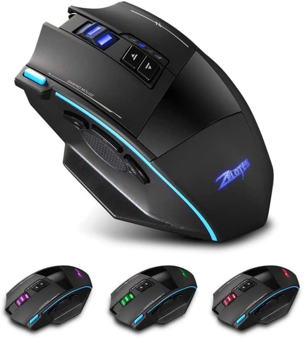 Trådløs og kablet, genopladelig gamingmus, Zelotes 2.4G Pr