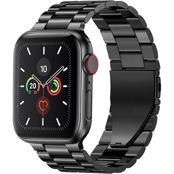316L Kirurgisk Rustfrit Stål Apple Watch Rem, Ridse-/Vandafvisende, Passer til Series Ultra, Størrelser 49mm, til Business Casual Black