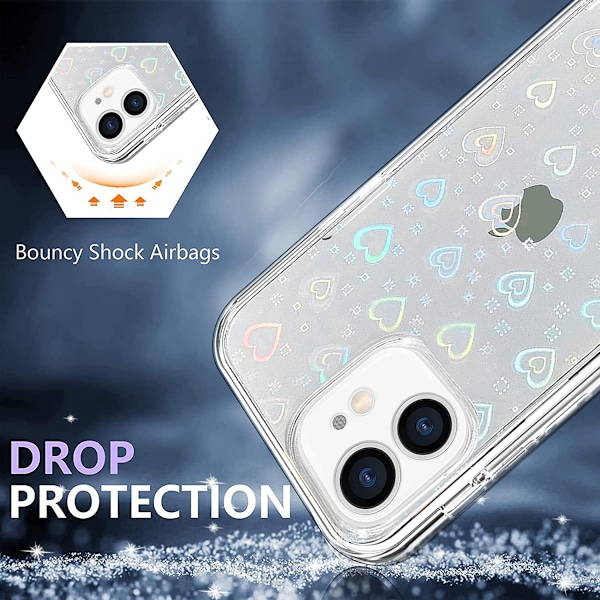 Kompatibel med iPhone 11 Fodral 6.1 Tum Laser Bling Glitte