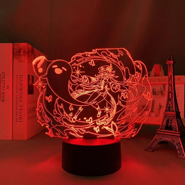 3D LED nattlampa Genshin Impact Hu Tao Acrylic LED La