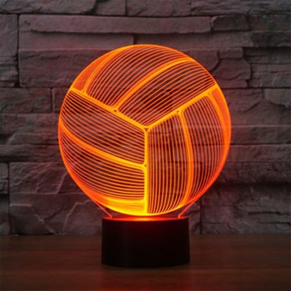 3D Optisk Illusjon Volleyball Fargerik Lyseffekt Berøring