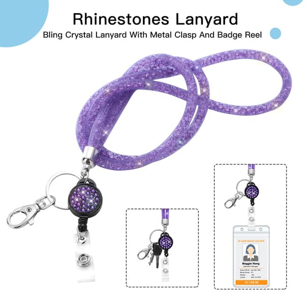 ID-kortssnodd med 32,9\" rem för ID-kort, lila, 1-pack Purple