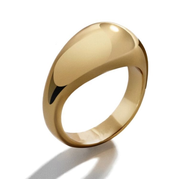 Guld Chunky Dome Ringar 18k Guldpläterade Tjocka Guld Ringar