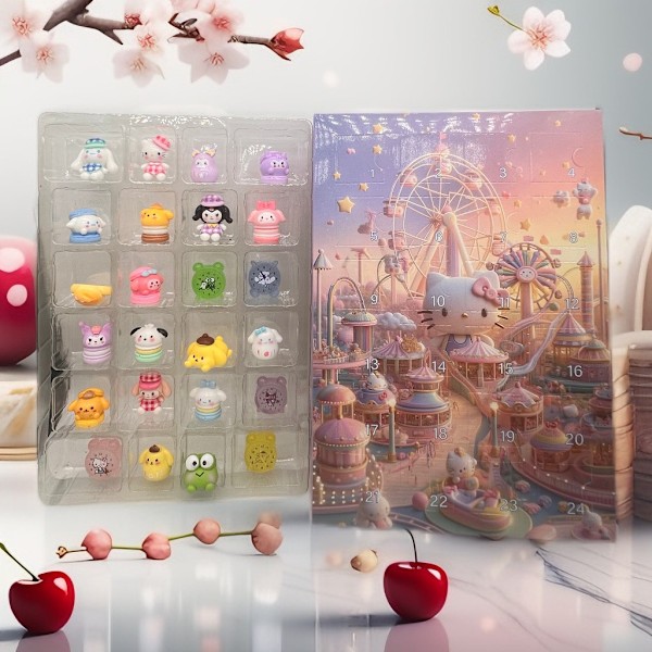 2024 Ny Julkalender Sanrio HelloKitty Kalender Blind Box, 24 Dagar Julnedräkningspresent, Julkalender Överraskningspresent för Barn