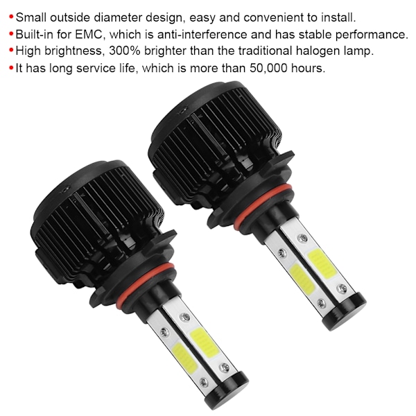 Universal X6-COB Bil LED-Frontlys 50W 6500K Vanntett Frontlys Kjøretøyutskifting