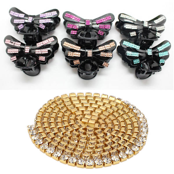 DIY Resin Diamond Crystal Rhinestones Kedja Trim Band Rulle Sy Hantverk Dekoration (#02)