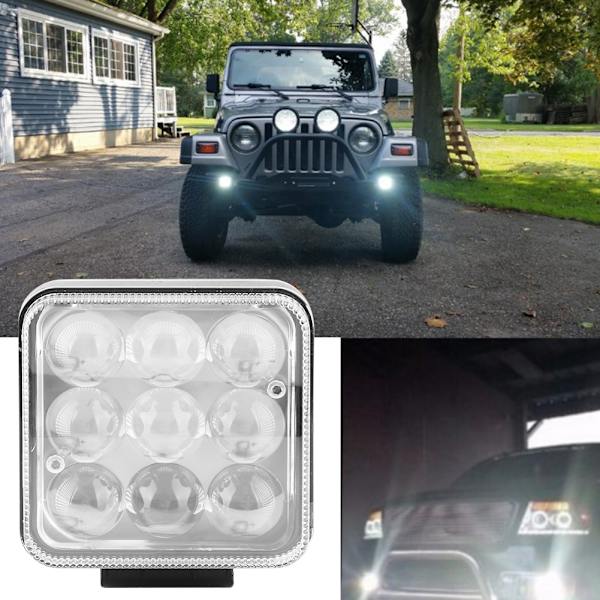 27W LED Linse Universal Arbeidslys Bar Auto Kjørelys Svart Bil Lastebil Modifikasjon