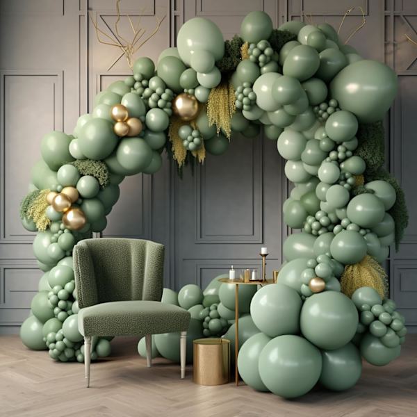 130 stk. salviegrønne balloner i forskellige størrelser 18\" 12\" 10\" 5\" ballonbue guirlande sæt perfekt til fødselsdagsfest, dimission, babyshower, bryllup, Holi Sage Green