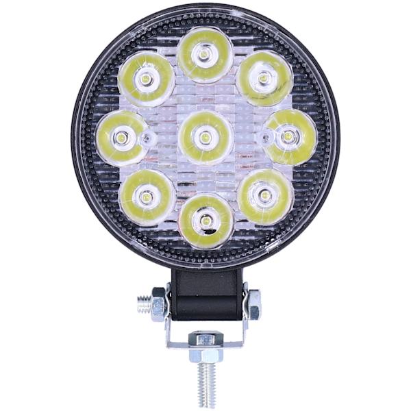 27W 9LED arbeidslys 6000K 3000LM rund lampe IP67 vanntett universell for bil motorsykkel