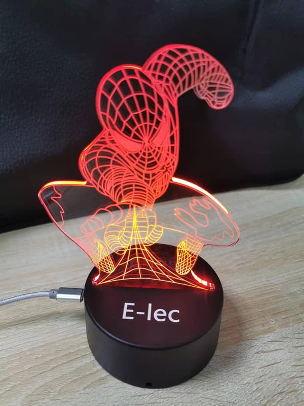 Spider-Man Gaver 3D Natlampe Optisk Nyhed Illusion Led