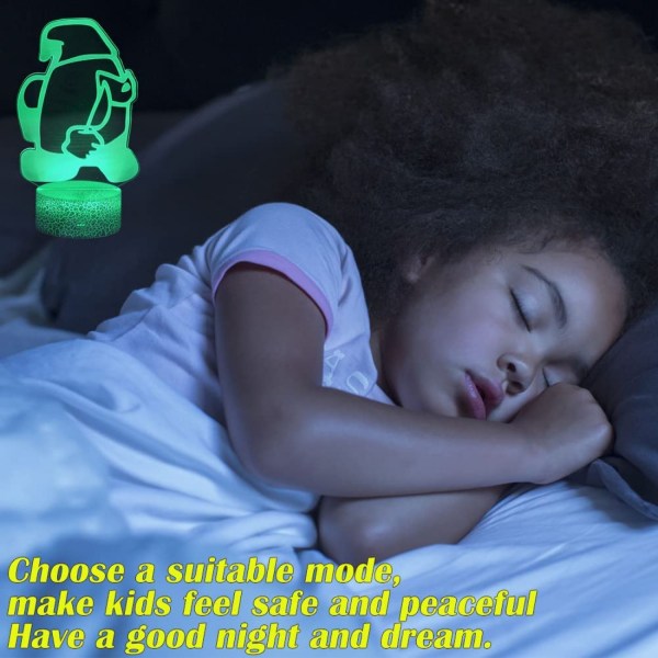 Nattljus 3D Illusion Bordslampa För Barn Med