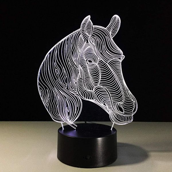 Optisk illusion af vandmand, 3D LED-sensor natlampe med Sm