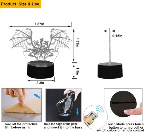 Godzilla War vs King Kong 3D Nattlampe LED-dekorasjon for barnerom