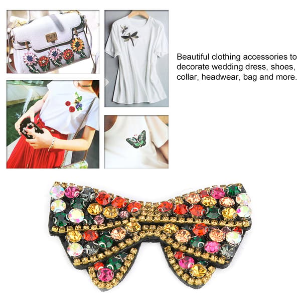 2 st Rhinestone Crystal Applique Bröllopsklänning Skor Sy På Brosch Patch DIY Kläder Trim #1