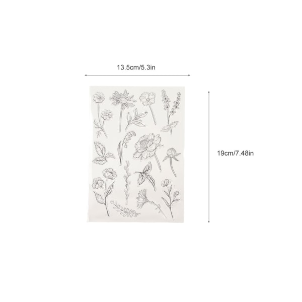 6 stk klare frimærker Innovativ dekorativ blomst TPR klare frimærker til gør-det-selv-kortfremstilling Skrotbestillingsdekorationsalbum T1992