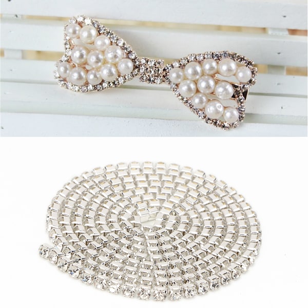 DIY Resin Diamond Crystal Rhinestones Chain Trim Ribbon Roll Sewing Craft Decoration (#09)