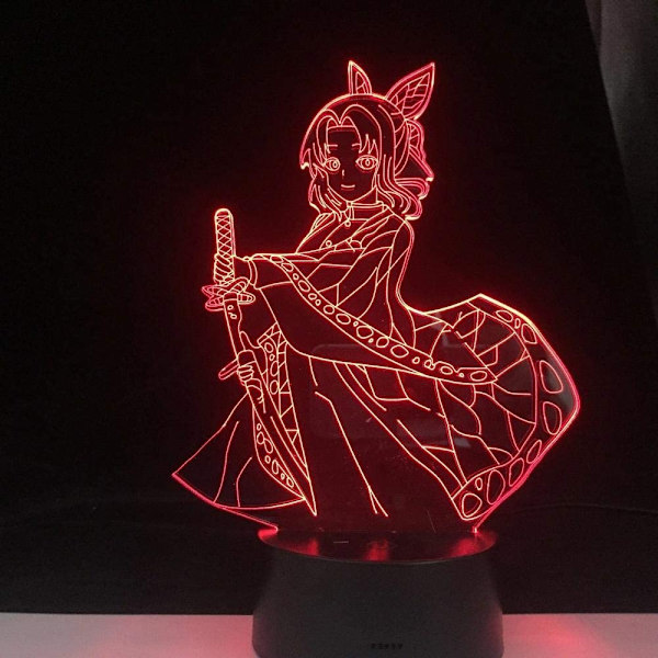 Anime Demon Slayer Shinobu Kochou lampa Cool 3D Illusion Natt