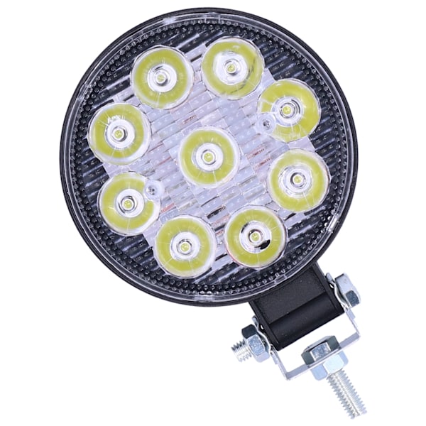 27W 9LED arbeidslys 6000K 3000LM rund lampe IP67 vanntett universell for bil motorsykkel
