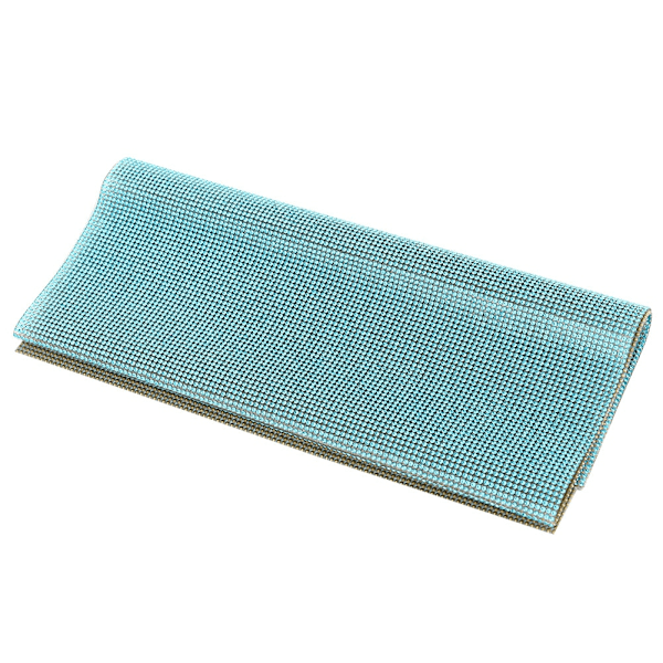 24*40cm Klæbende Glas Krystal Trim Rhinestones Mesh Dekoration Tøj Applikationer (Sø Blå)