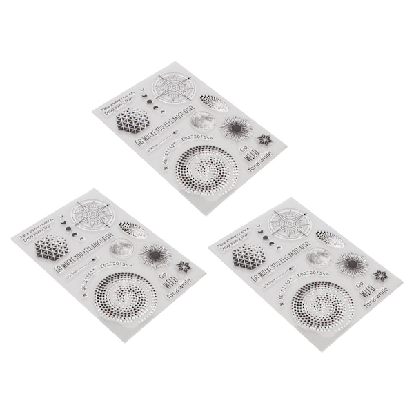 3 stk. Gennemsigtige stempler Genanvendelige DIY Scrapbog Håndbog Album Dekorative Gennemsigtige Stempel Papirkunst Håndlavede gaver