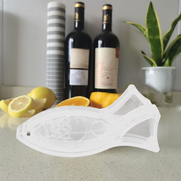 5 stk. Manuel citronpresser - sød form - bærbar transparent frugtpresser til husholdning, restaurant og cafe Fish Shape