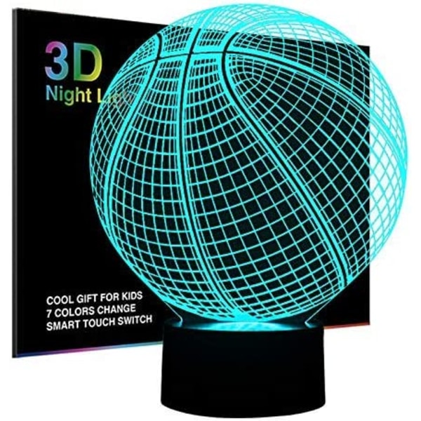 3D Illusionslampe, 3D nattlys for gutter og jenter, bordlampe, 7 fargeendringer, dekorativ lampe - Perfekt gave til bursdag, festival, jul for babyer og tenåringer