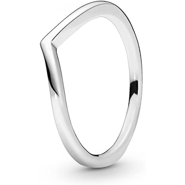 Smyckad polerad önskebensring i sterlingsilver-----Storlek 8