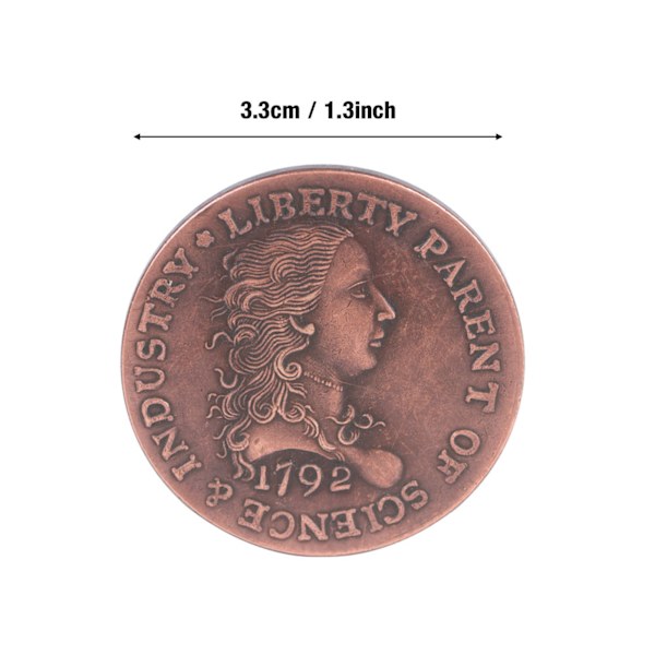 1792 Yhdysvaltain 1 sentin messinkinen vintage-kokoelmakolikko juhlaraha