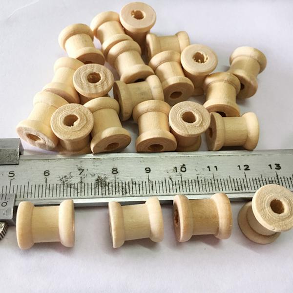 10 kpl puinen tyhjä lankakela luonnollinen puun väri 14mm x 12mm DIY