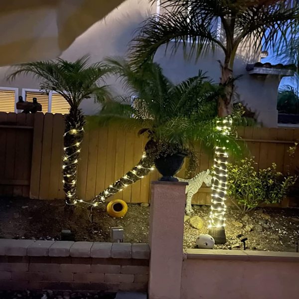 200 LED aurinkokäyttöinen köysivalo, säädettävä, vedenpitävä, kaunis, romanttinen aurinkokäyttöinen köysivalo puutarhan ja pihan koristeluun 200