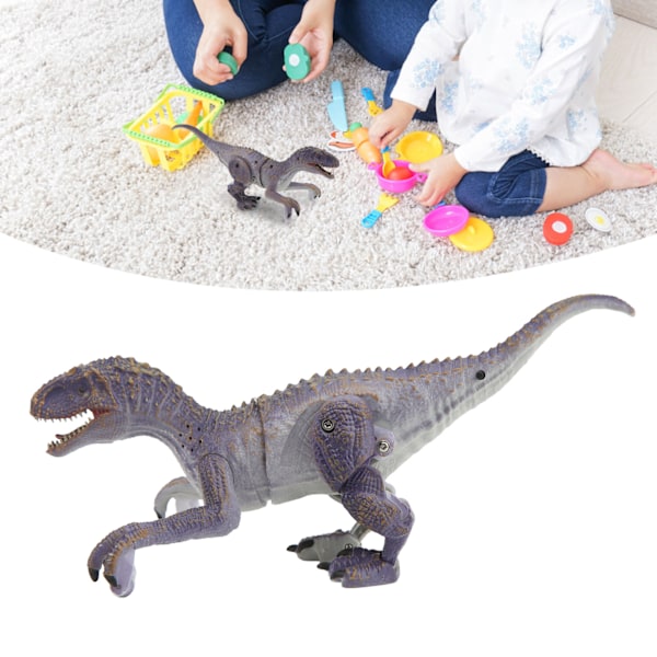 Fjernbetjent dinosaurmodel 2.4G realistisk gående brølende pædagogisk RC dinosaurlegetøj til børn Velociraptor