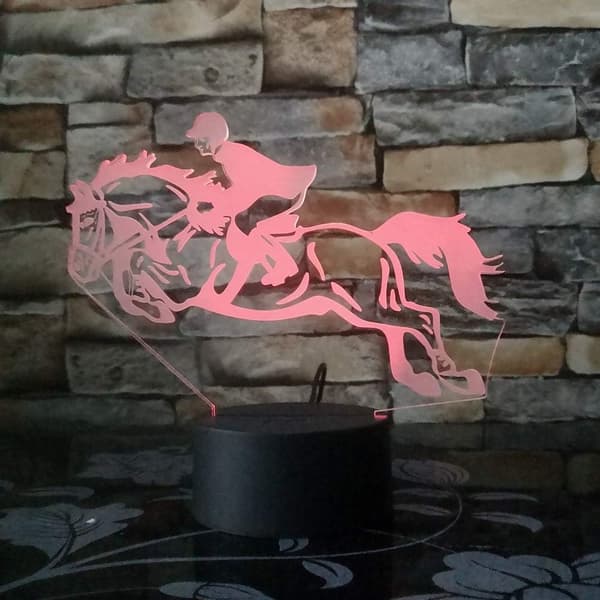 3D LED Illusionslampe, Natlampe 16 Farver Dæmpbar USB-strøm